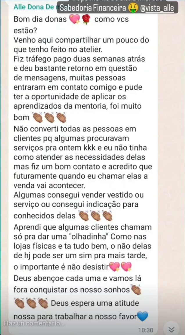 Depoimento WhatsApp